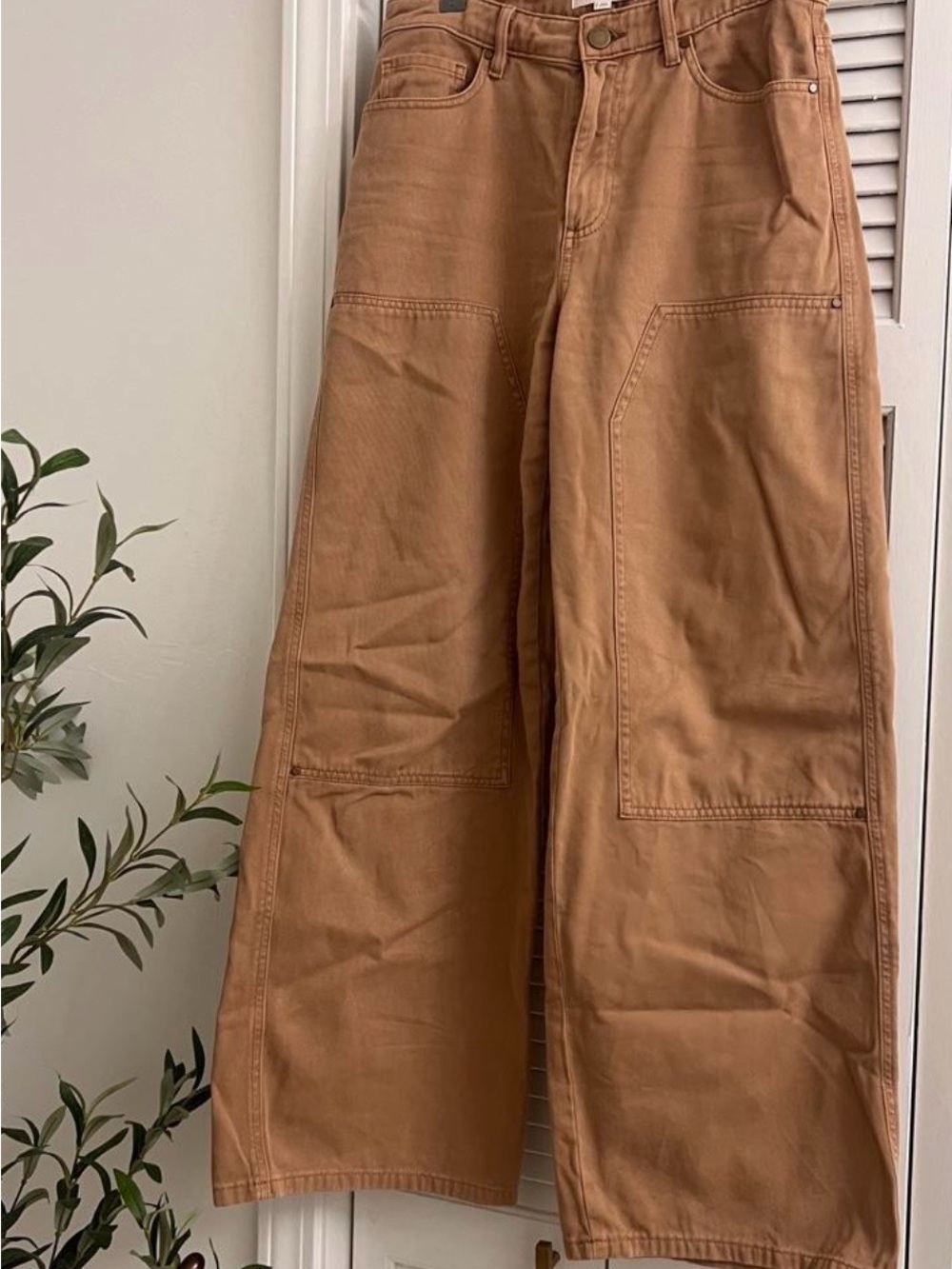 Loft Women’s Size 2 Wide-Leg Carpenter Pants in Brown NWOT